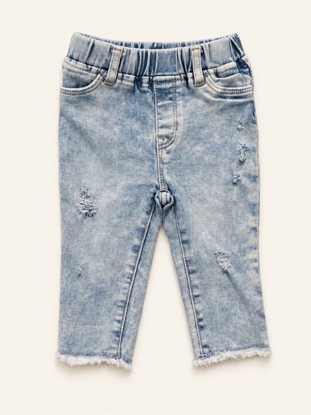GAP Light Blue Distressed Kids Denim Pants- stone wash